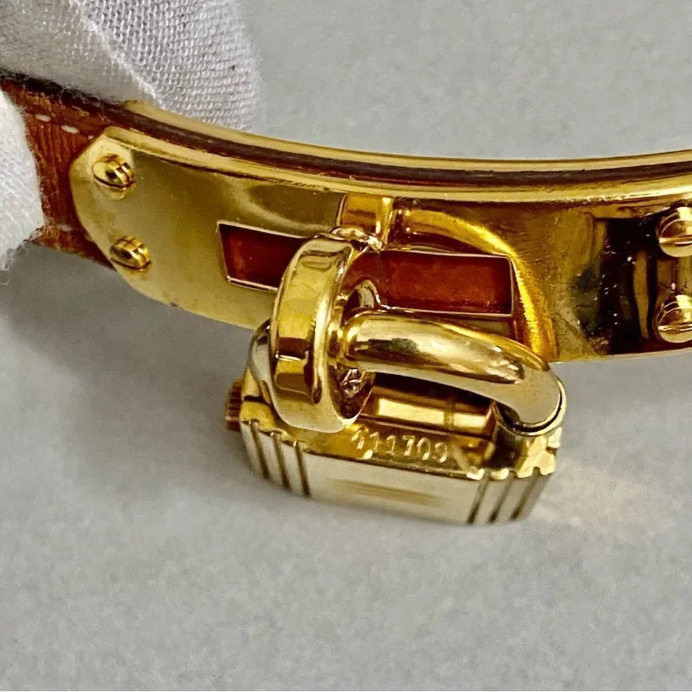 HERMES Kelly Watch Gold Tone Dial Women’s Quartz Watch K01 - Picture 5 of 17